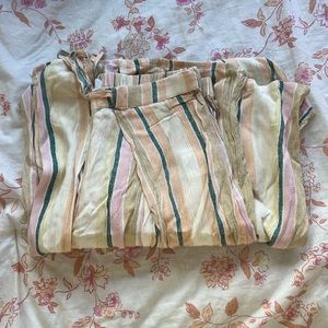 O’Neill Wide Leg Striped Pants w/ Side Slits